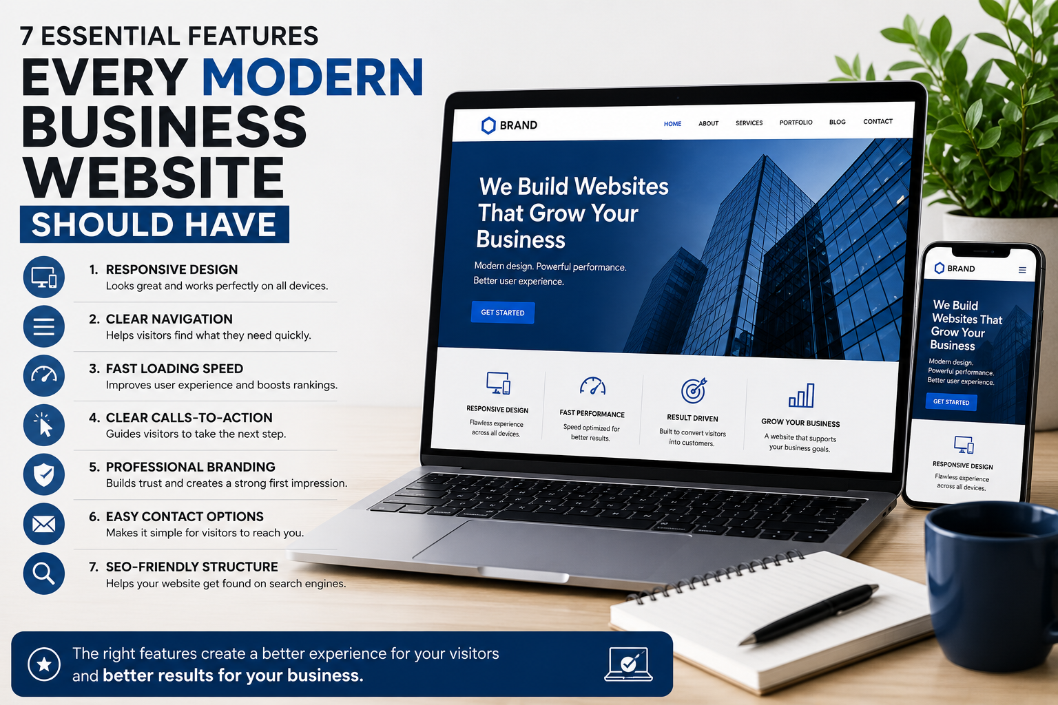 7 essential features of a modern business website