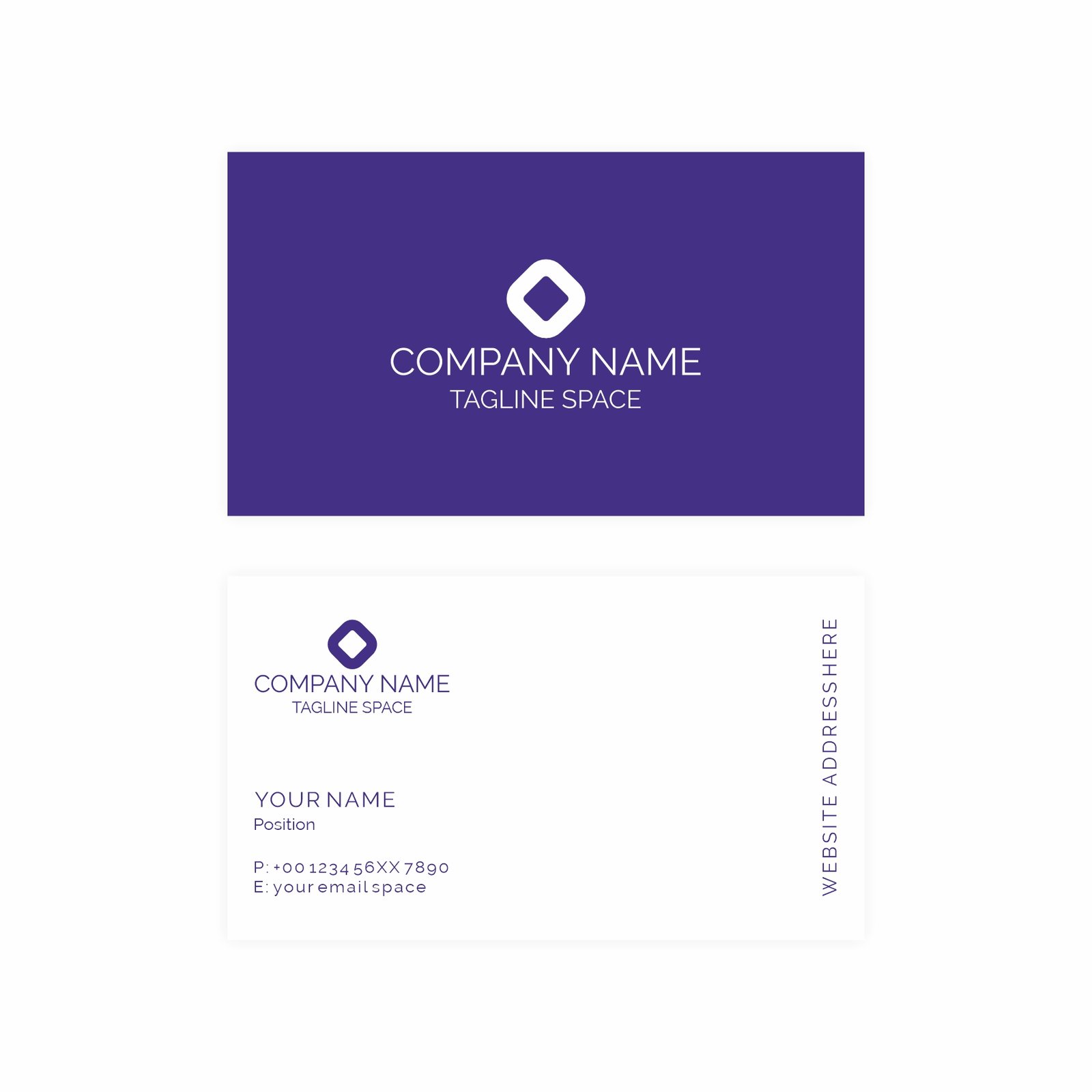 Modern corporate business card design template with professional front and back layout for branding and business identity